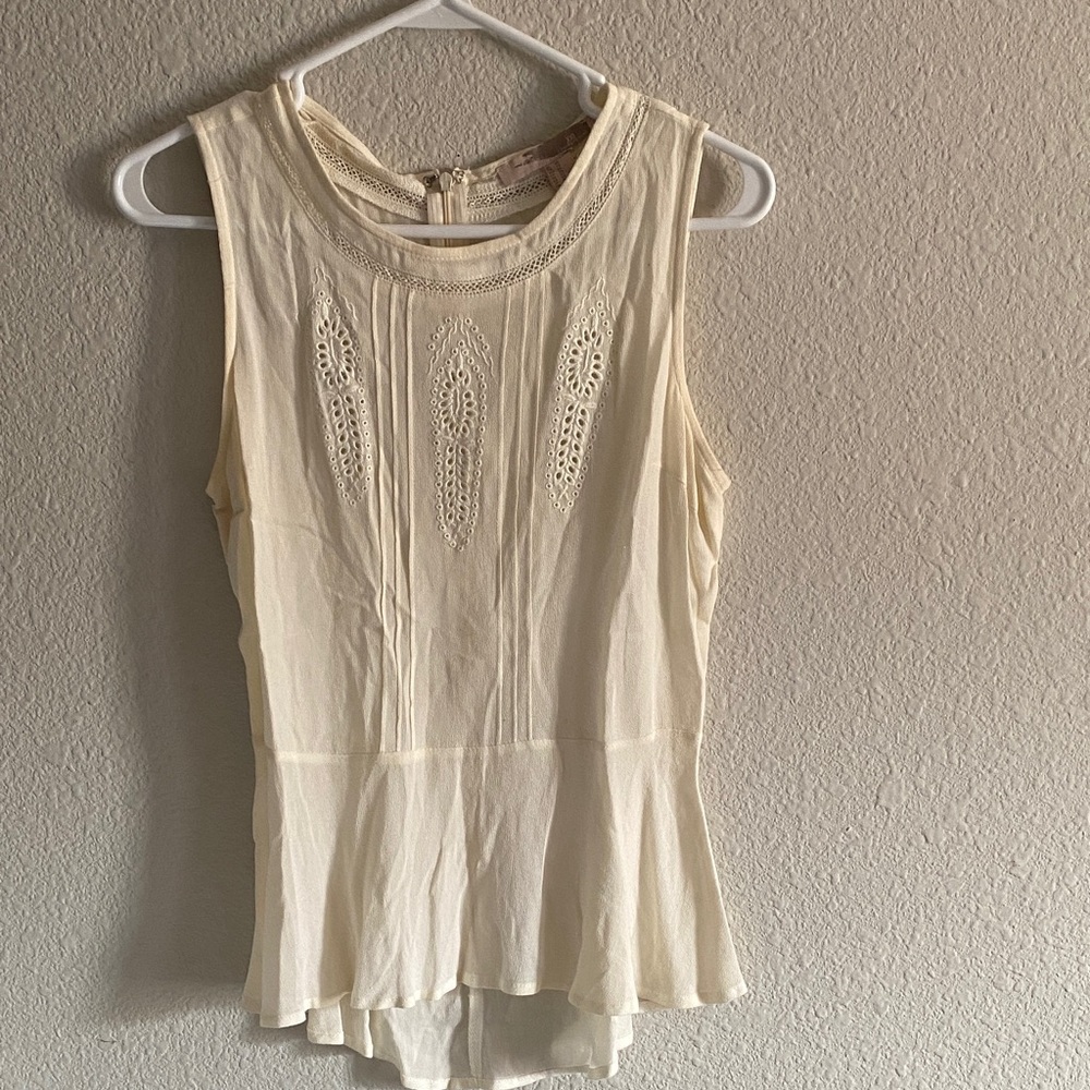 Forever 21 Elegant Cream Sleeveless Top